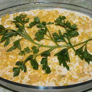 Рецепт Салата Мимоза с сыром и яблоком