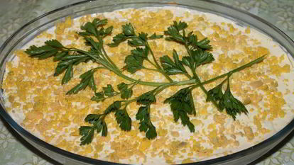 Рецепт Салата Мимоза с сыром и яблоком