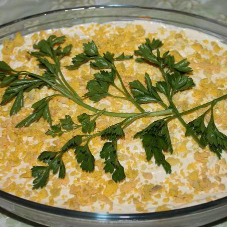 Рецепт Салата Мимоза с сыром и яблоком