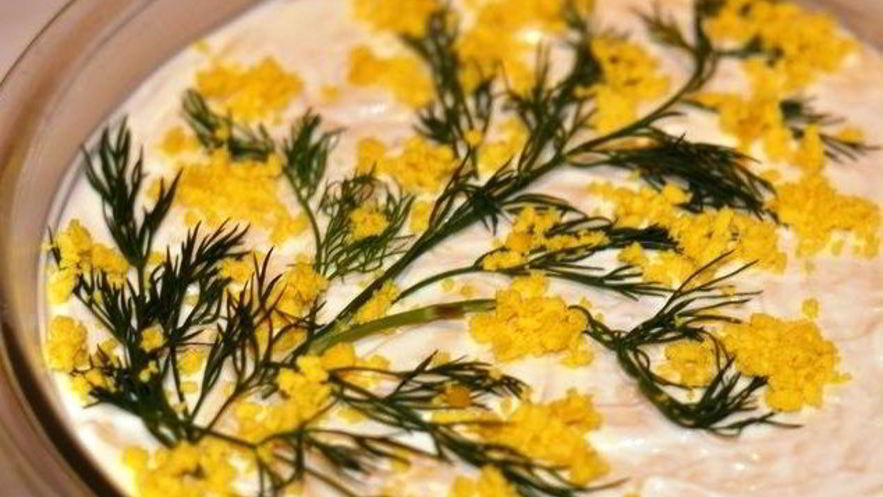 Рецепт салата мимоза с сыром