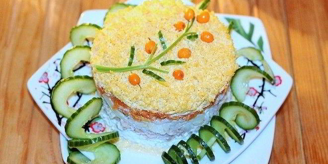 Рецепт салата мимоза с тунцом и йогуртом