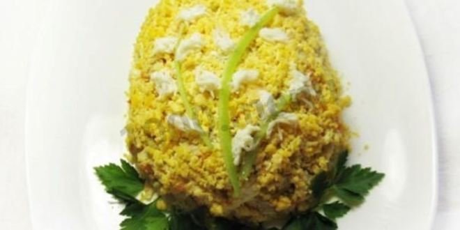 Рецепт салата пасхальное яйцо