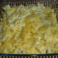 Грибы в сливочном соусе под шубой из фарфалле