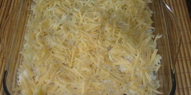 Рецепт грибов в сливочном соусе под шубой из фарфалле