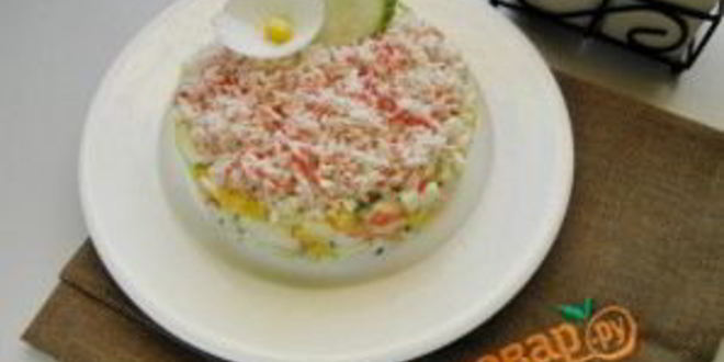 Рецепт салата крабового под шубой