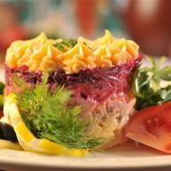 Рецепт Сельди под шубой с яблоком и лимонным соком