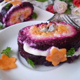 Рецепт Селедки под шубой рулетом