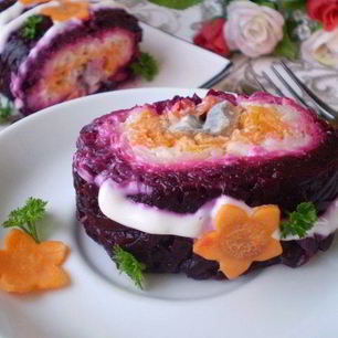 Рецепт Селедки под шубой рулетом