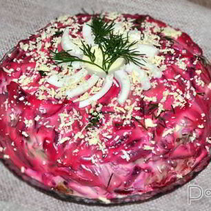 Рецепт Селедки под шубой с грибами