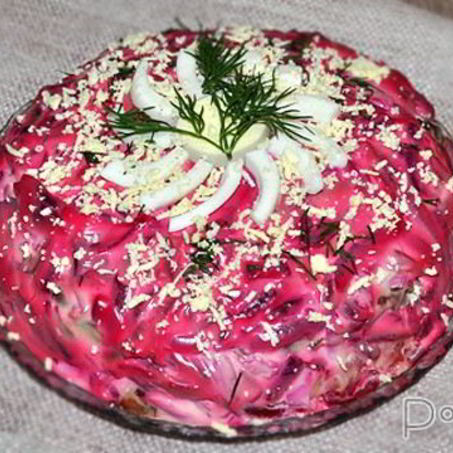 Рецепт Селедки под шубой с грибами