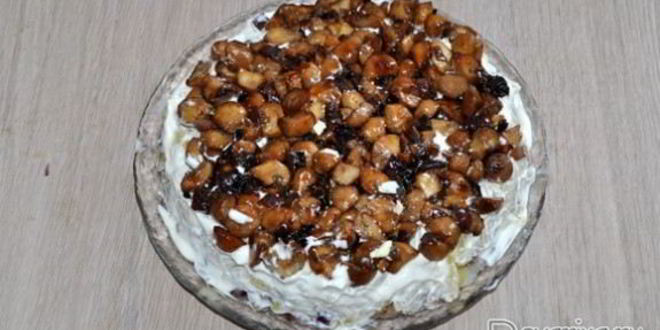 Рецепт селедки под шубой с грибами