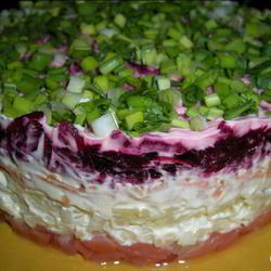 Рецепт Селедки под шубой с лососем