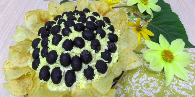 Рецепт салата подсолнушек