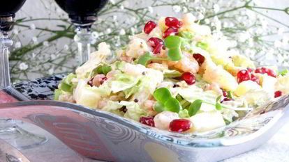 Рецепт Салата с капустой и креветками