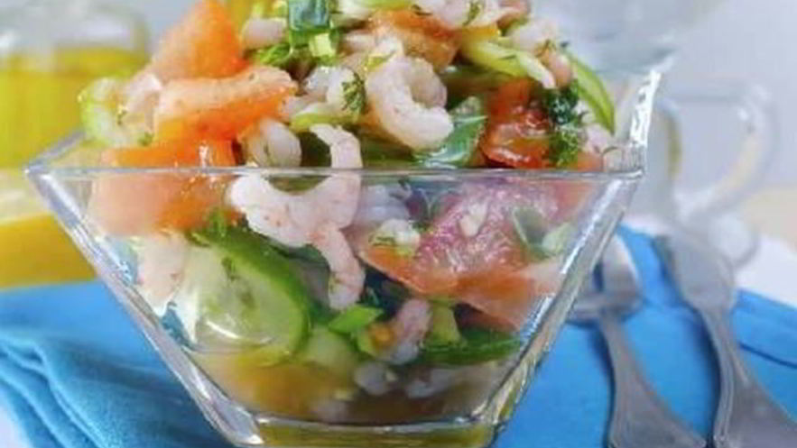 Рецепт салата с креветками