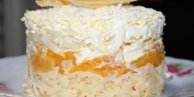 Рецепт салата с сыром и апельсином