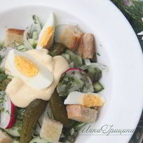 Рецепт Русского летнего салата в стиле Цезарь