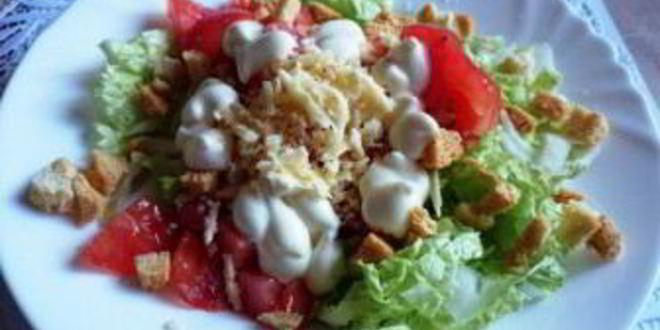 Рецепт вегетарианского салата цезарь