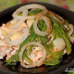 Рецепт Салата Жар-птица с опятами