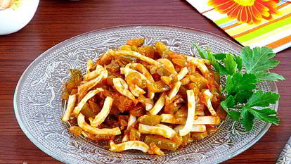 Рецепт салатов с кальмарами