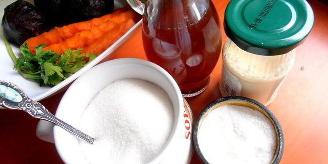 Рецепт салата винегретного мотив с пикантной заправкой