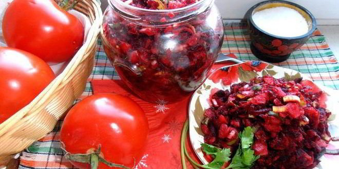 Рецепт салата винегретного мотив с пикантной заправкой