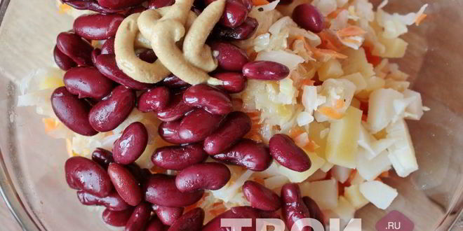 Рецепт винегрета с фасолью