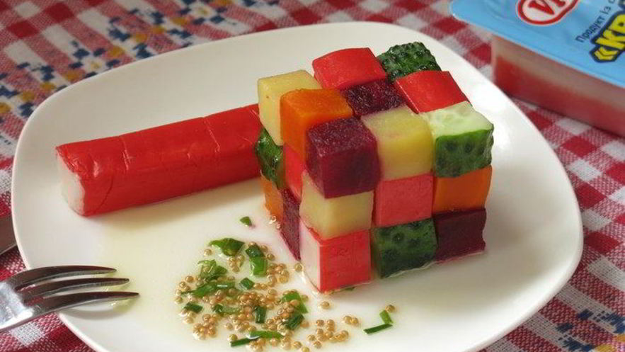 Рецепт винегрета с крабовыми палочками