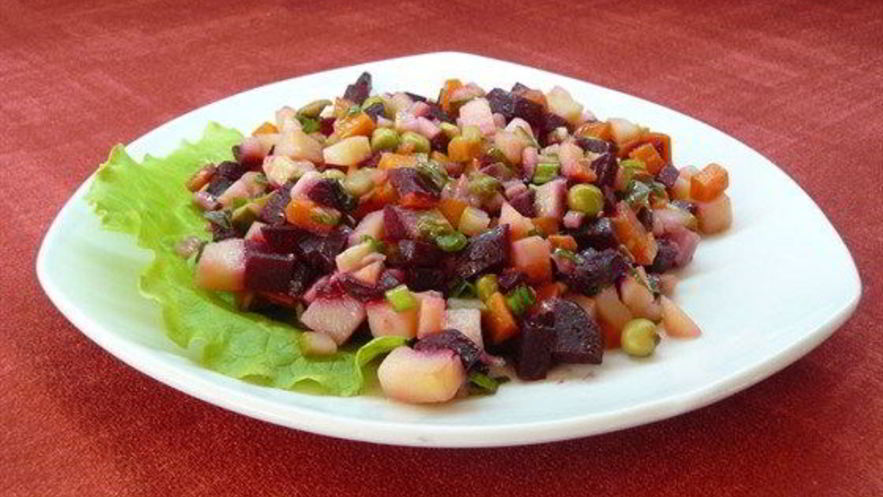 Рецепт винегрета с соленым огурцом