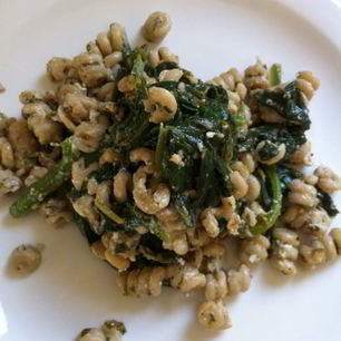 Рецепт Лимонной Пасты с козьим сыром и шпинатом