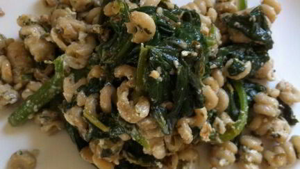 Рецепт Лимонной Пасты с козьим сыром и шпинатом