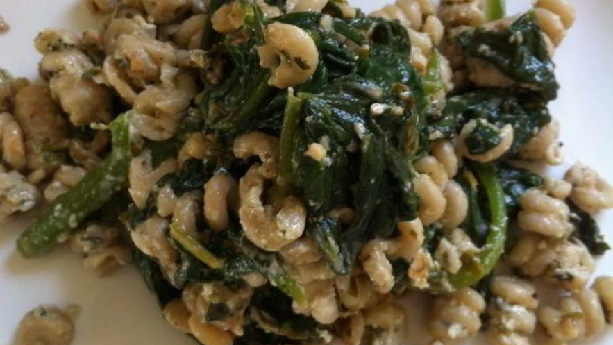 Рецепт лимонной пасты с козьим сыром и шпинатом