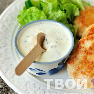 Рецепт Сметанно-йогуртового соус с горчицей, мятой и лимоном