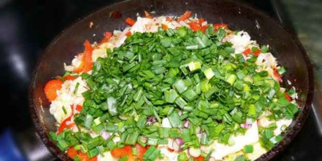 Рецепт овощей пассированных с соусом песто