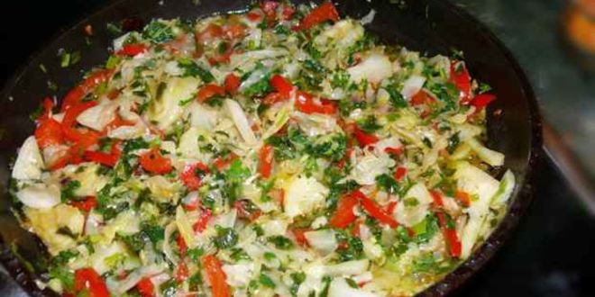 Рецепт овощей пассированных с соусом песто