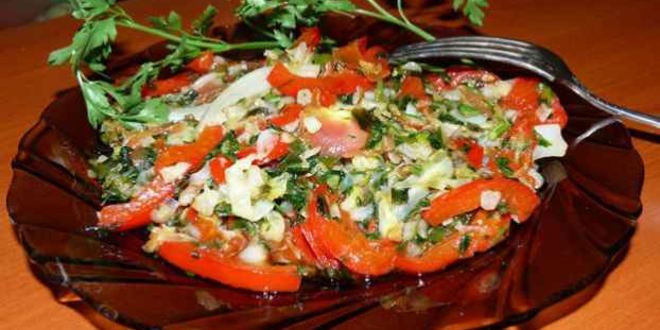 Рецепт овощей пассированных с соусом песто