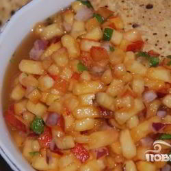 Рецепт Персиковой сальсы с кинзой, мятой и имбирем