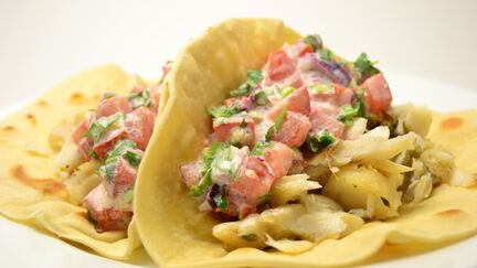 Рецепт Тако с жареной треской и соусом сальса