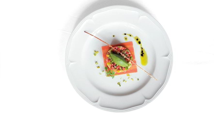 Рецепт овощного тартара с зеленым сорбетом