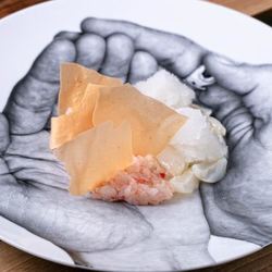 Рецепт Тартара из северной креветки с личи и шампанским