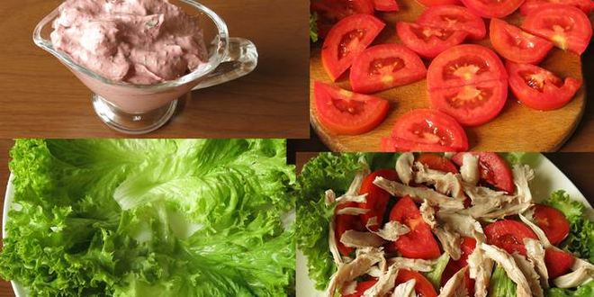 Рецепт мясного салата с майонезом-ткемали