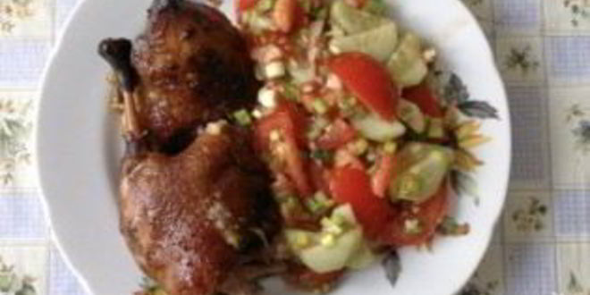 Рецепт утки в соусе ткемали с медом