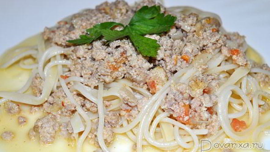 Рецепт сырного соуса с фаршем к пасте
