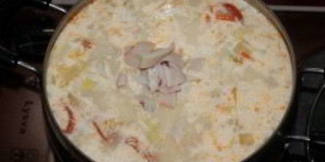 Рецепт белого супа с морепродуктами