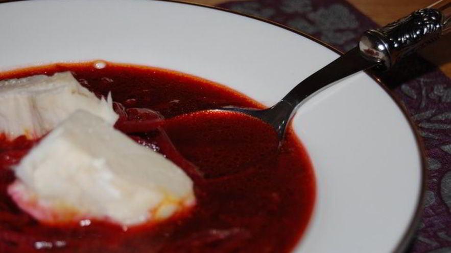 Рецепт борща с фасолью и рыбой