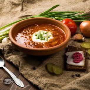 Рецепт Борща с фасолью и солеными огурцами