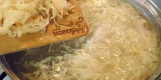 Рецепт борща с кислой капустой