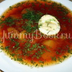 Рецепт Борща с паровой свеклой и яйцом из мультиварки