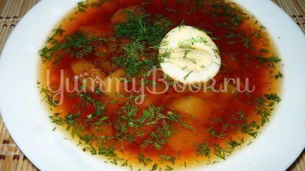 Рецепт Борща с паровой свеклой и яйцом из мультиварки