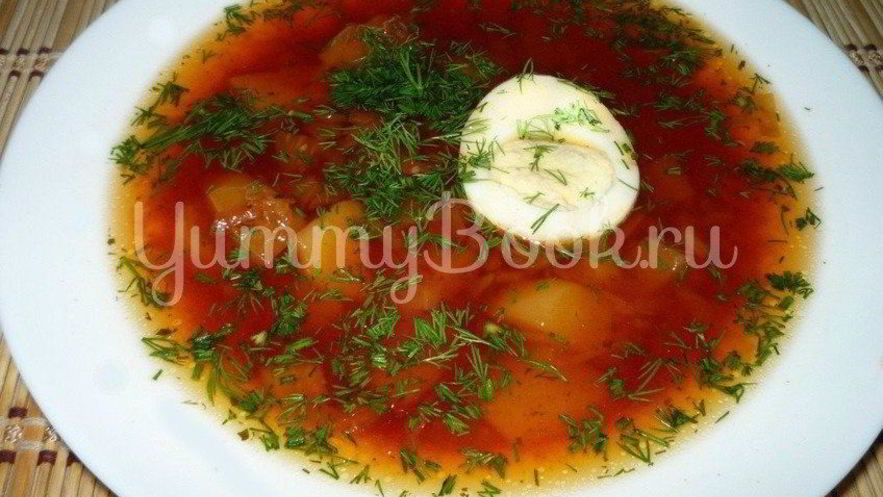 Рецепт борща с паровой свеклой и яйцом из мультиварки